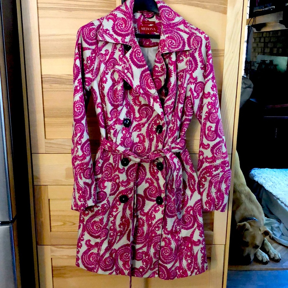 Beautiful Fuschia pink trench style raincoat